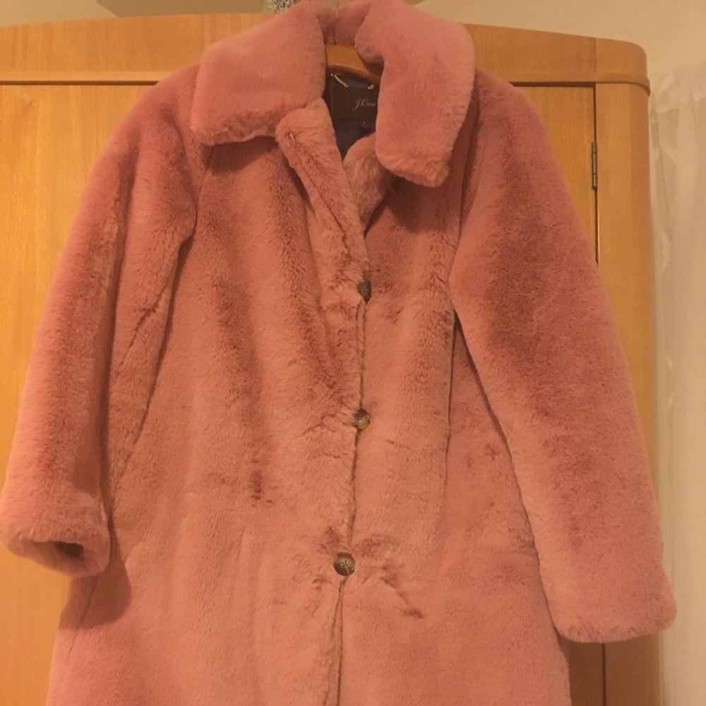 J Crew  Faux Fur Teddy Coat (Blush) color